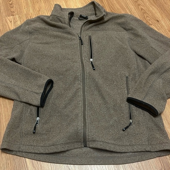 SOLARIS Men's Fleece Jacket Full Zip 3 Pockets Light Brown Large - Picture 4 of 7
